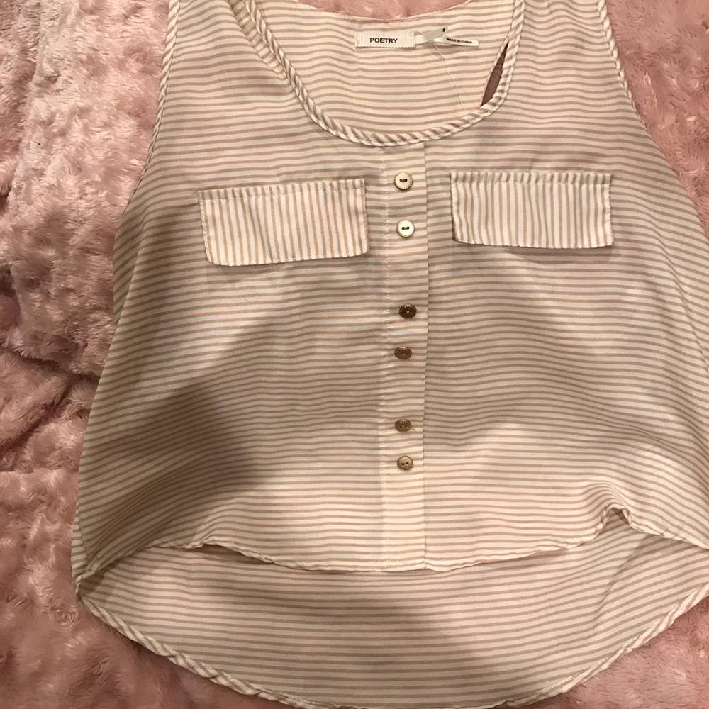 Tan striped crop top ☀️